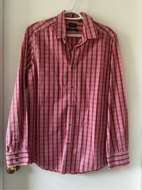 3 for $15😍 NWOT Mexx Cotton Pink and White Plaid Button-Down  Shirt